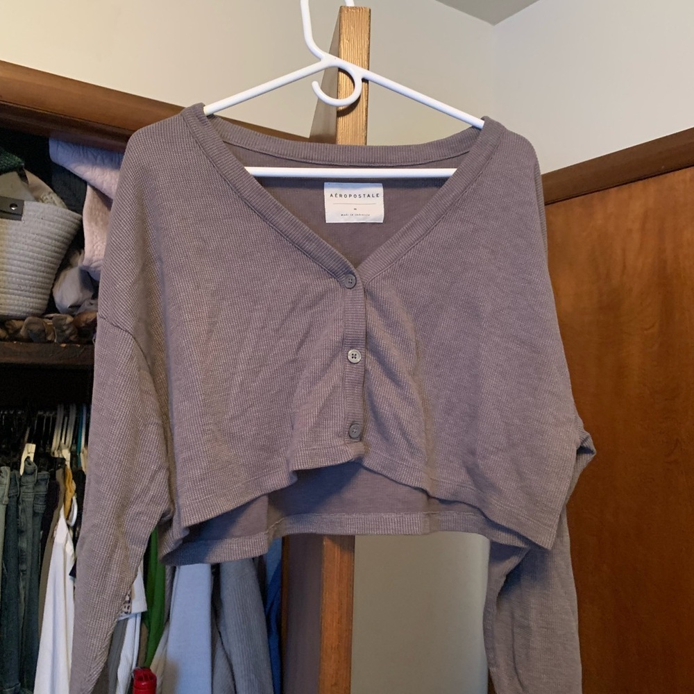 Aeropostale Cropped Button Up